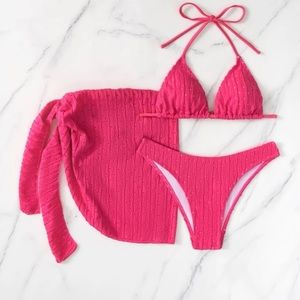 SHEIN 3 Pack Eyelet Embroidery Triangle Bikini